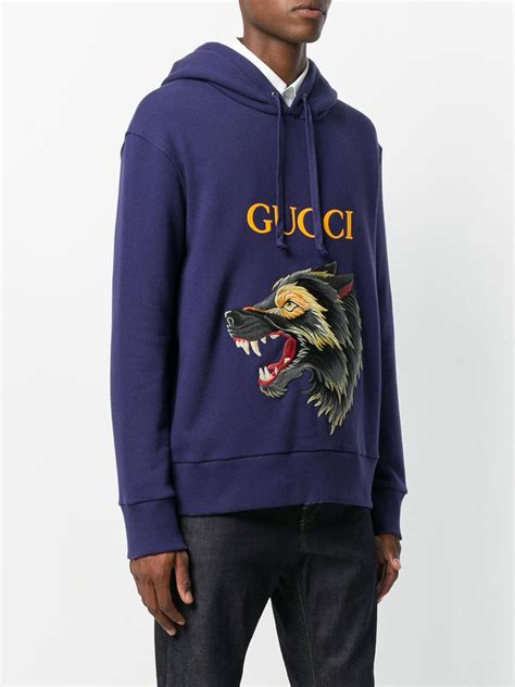 gucci wolf hoodie farfetch|Gucci sweatshirts for men.